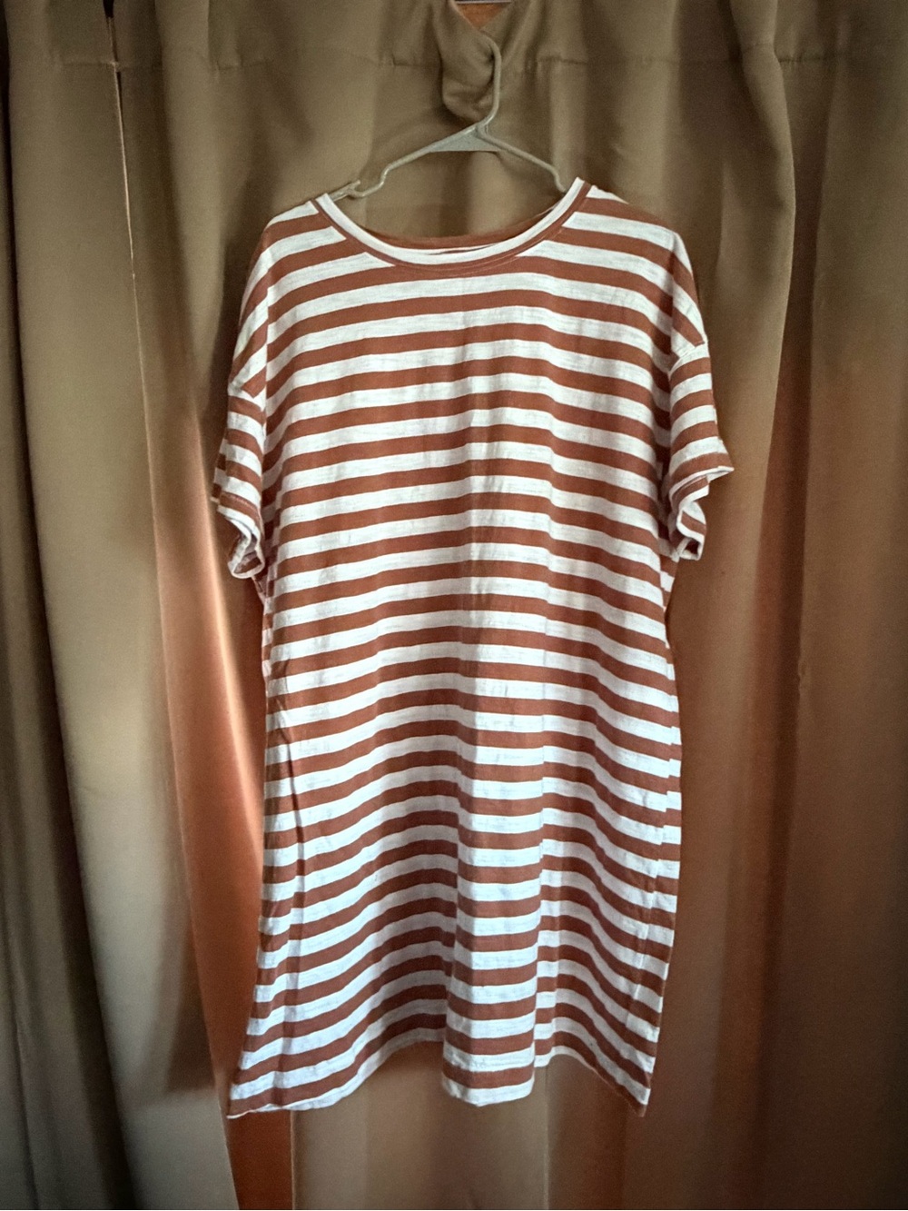 Old Navy Striped Mini Dress in Rust and White